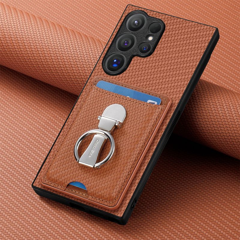 TechGlobe Compatible With Samsung S25 Hardware Ring Multi-angle Card Holder Phone A06/A16/A25/A36/A55 Protective Case_voghion.com