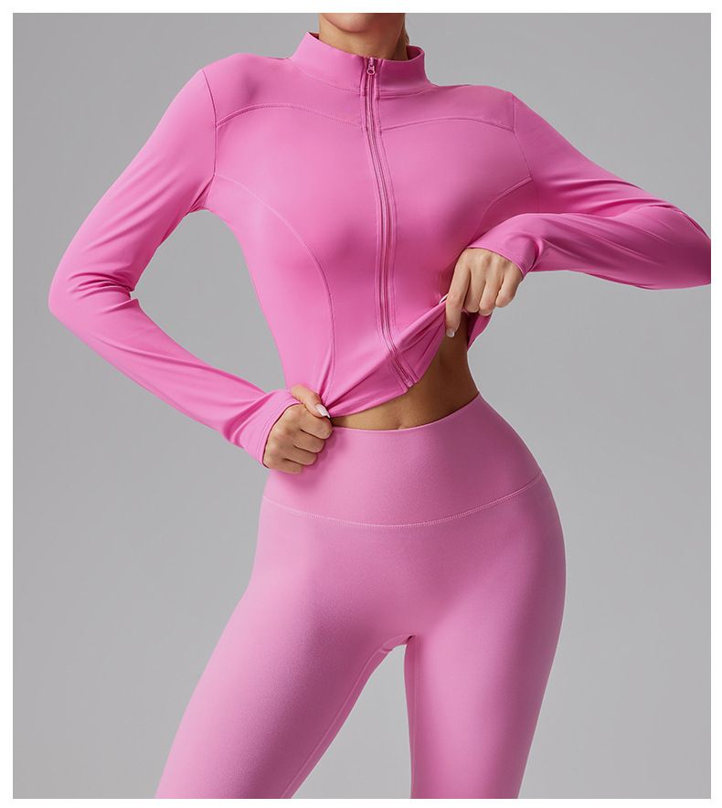 Leistungsstarke Trainingsjacke mit Reißverschluss (4-Wege-Stretch, feuchtigkeitsableitend, 11 Farben – unverzichtbar für Yoga und Laufen für Frauen)_voghion.com