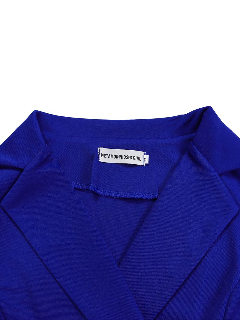 Women's New Suit Collar Solid Color Ruffle Edge Hip Wrap OL Tongle Thin Large Size Dress_voghion.com