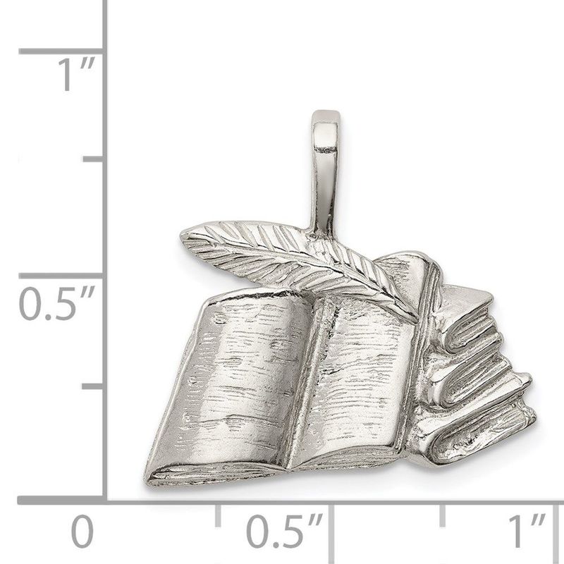 Sterling Silver Books With Quill Charm_voghion.com