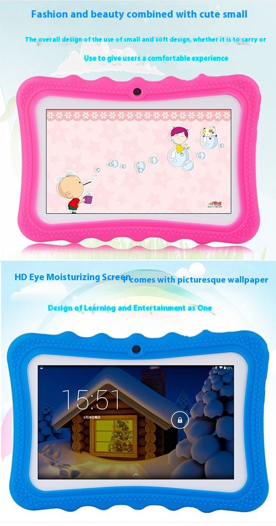 7-Zoll-Kinder-Tablet-Computer mit intelligentem Lernsystem, Nachhilfegerät für Schüler, Handel_voghion.com