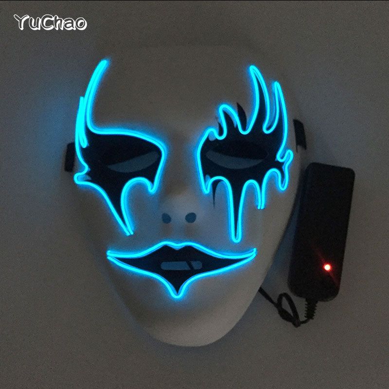 Neue coole Halloween-LED-Maske, dekorative blinkende Neonlicht-Partymaske, Cosplay-Maske für Erwachsene_voghion.com