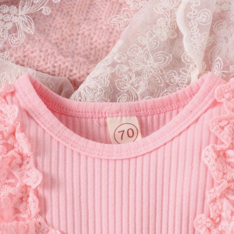 Abbigliamento per bambini piccolo vento profumato autunno inverno bambina gonna in pizzo a maniche lunghe in pizzo patchwork intrecciato abito con fiocco Ha_voghion.com