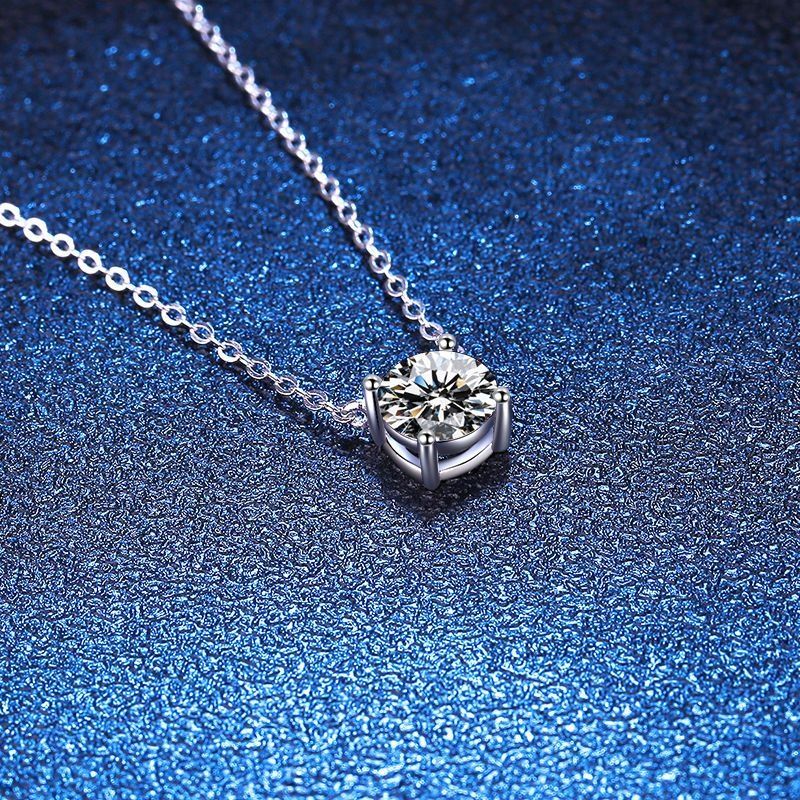 Tancise D Color 1/2/3/5 Carat Moissanite Collana con pendente in argento Placca a catena Pt950 Oro per donna Gioielleria raffinata GRA_voghion.com