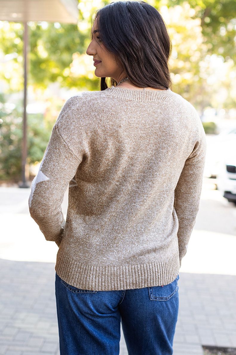 Cozy Oversized Knit Sweater Women's Casual Pullover With Star Print, Round Neck Long Sleeve Top For Winter_voghion.com