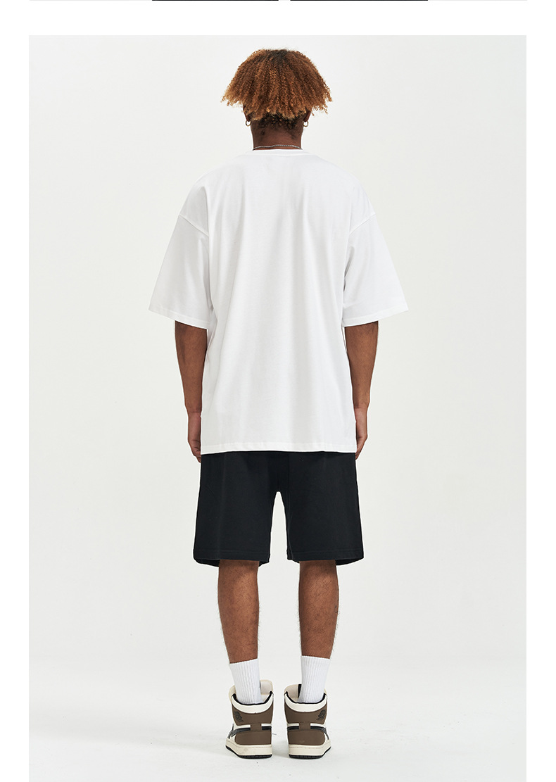 T-shirt da uomo a maniche corte girocollo con stampa ampia primaverile ed estiva realizzata in puro cotone_voghion.com