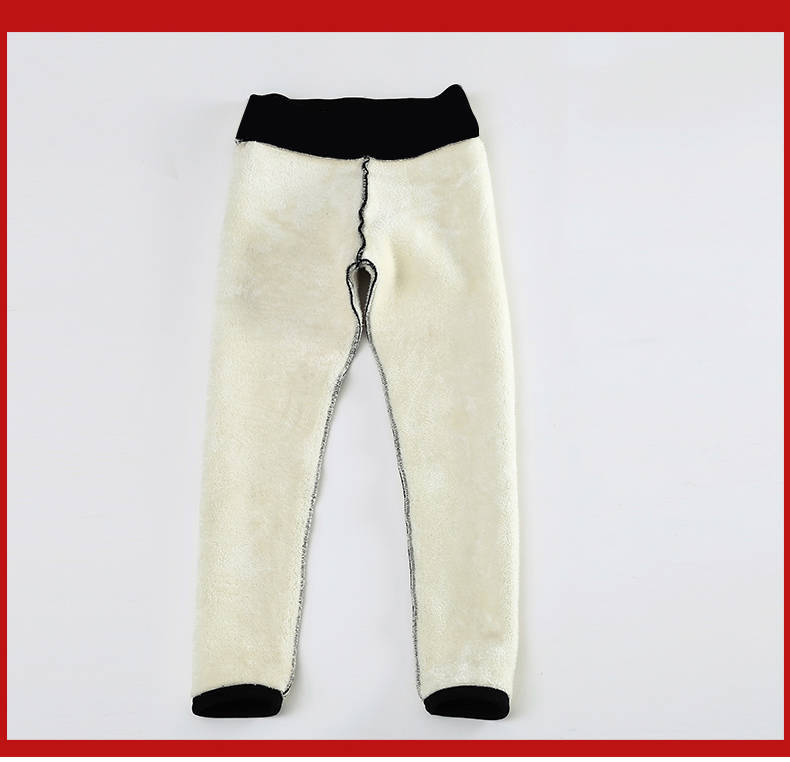 Women's Clothing special velvet thickening leggings kitten brown leather label sherpa women's high waist tight thermal pants_voghion.com