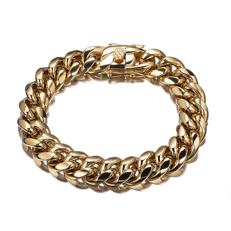 Bracciale a catena cubana in acciaio inossidabile, accessori alla moda per gioielli da uomo_voghion.com