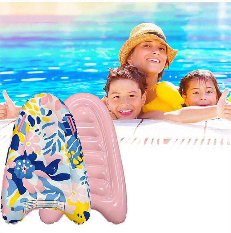 Kids Inflatable Surfboard Thickened Eco-Friendly PVC Water Slide Board With Handles Portable Non Toxic Max 150lbs Includes Repair Kit Carry Bag_voghion.com