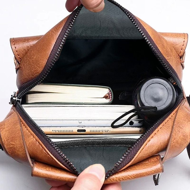 Single Shoulder Handbag Fashion Men's Soft Vertical Small Backpack Multifunctional Crossbody Bag_voghion.com