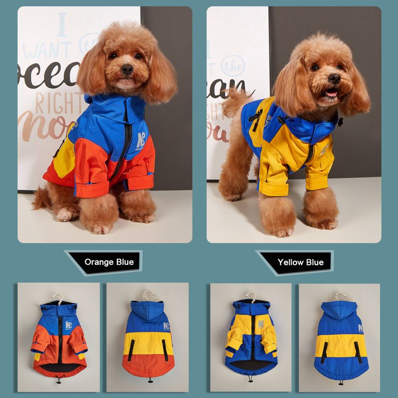 Fashionable Winter Jacket Waterproof Raincoat Pets, Thick Fleece Warm Clothing For Large Dogs, Windproof Coat, French By PawParty Store_voghion.com