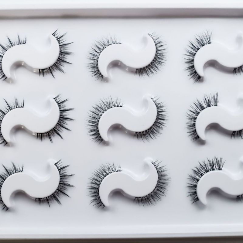 False Eyelashes Daily Wear Series Nine Pairs Transparent Stem Natural Style_voghion.com