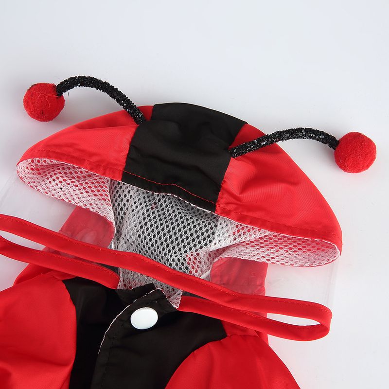 Carino cappotto impermeabile per cani e gatti, impermeabile e portatile per i giorni di pioggia a forma di coccinella_voghion.com
