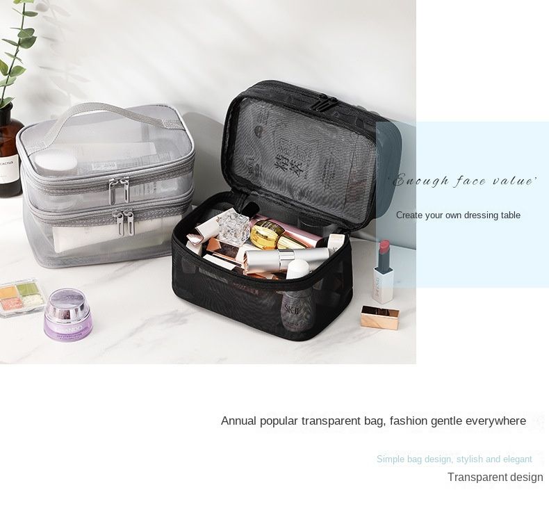 Reise-Make-up-Tasche aus Netzstoff – Transparenter Kulturbeutel-Organizer_voghion.com
