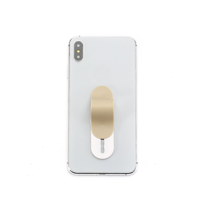 Kunjiuyou Fingerrem Grip Stand Holderbeslag til iPhone Android Telefon Mini Tablet - Brun_voghion.com
