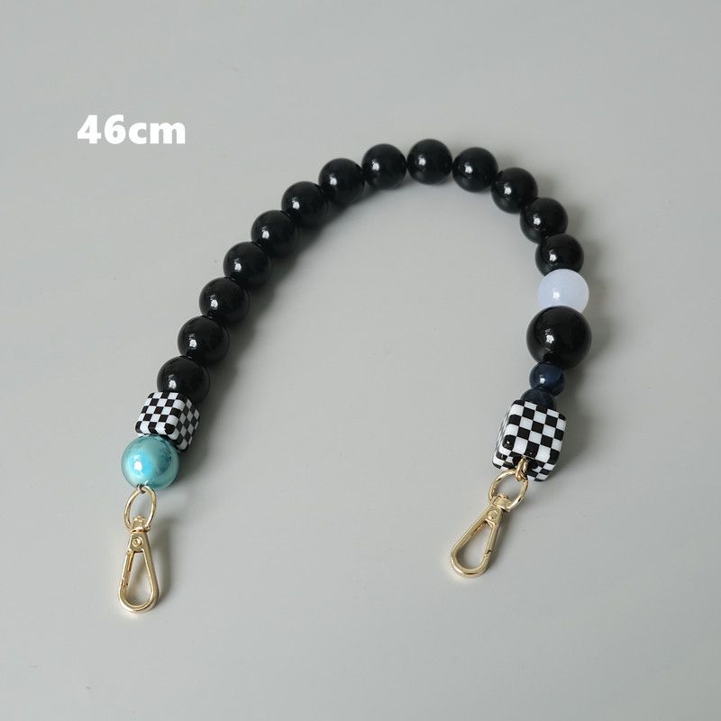 Mode Vintage Handgemaakte Kleur-Block Zwarte Hars Tas Handheld Acryl Kralenketting_voghion.com