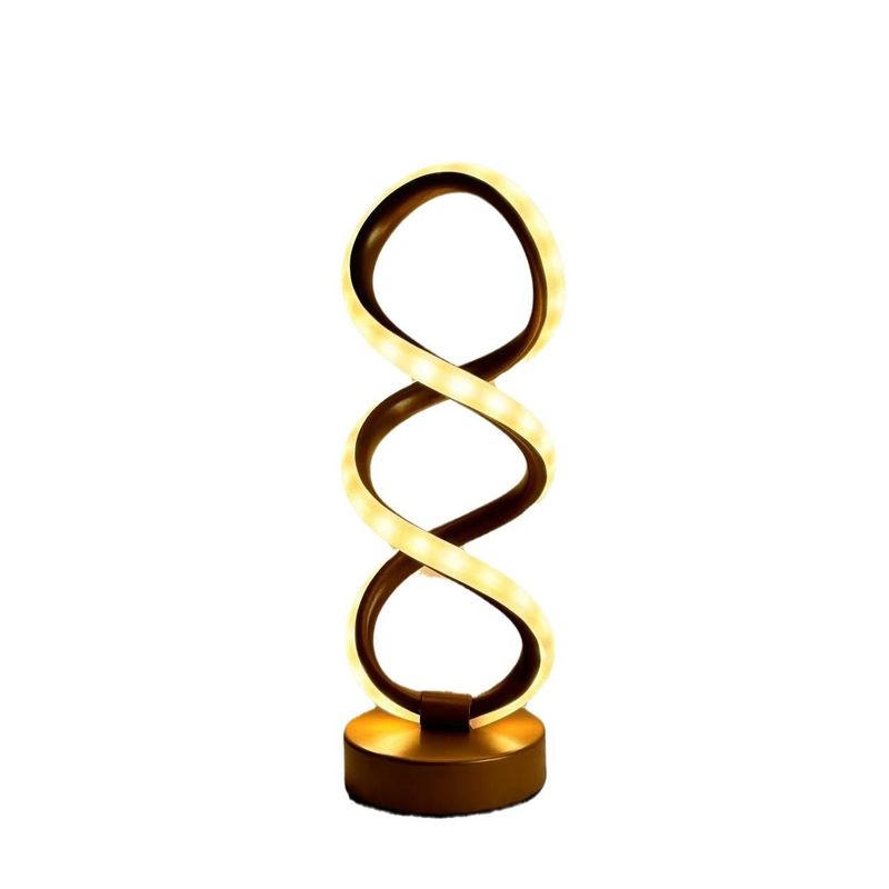 Lampe de table décorative créative à intensité variable en aluminium, 3 couleurs, USB, électrique, noir, or, blanc_voghion.com