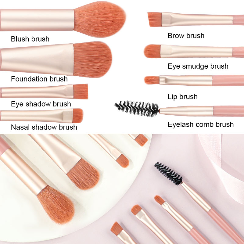 8-14-teiliges Make-up-Pinsel-Set, Mini-Puder-Rouge, Lidschattenpinsel, professioneller, loser Foundation-Make-up-Aufkleber_voghion.com