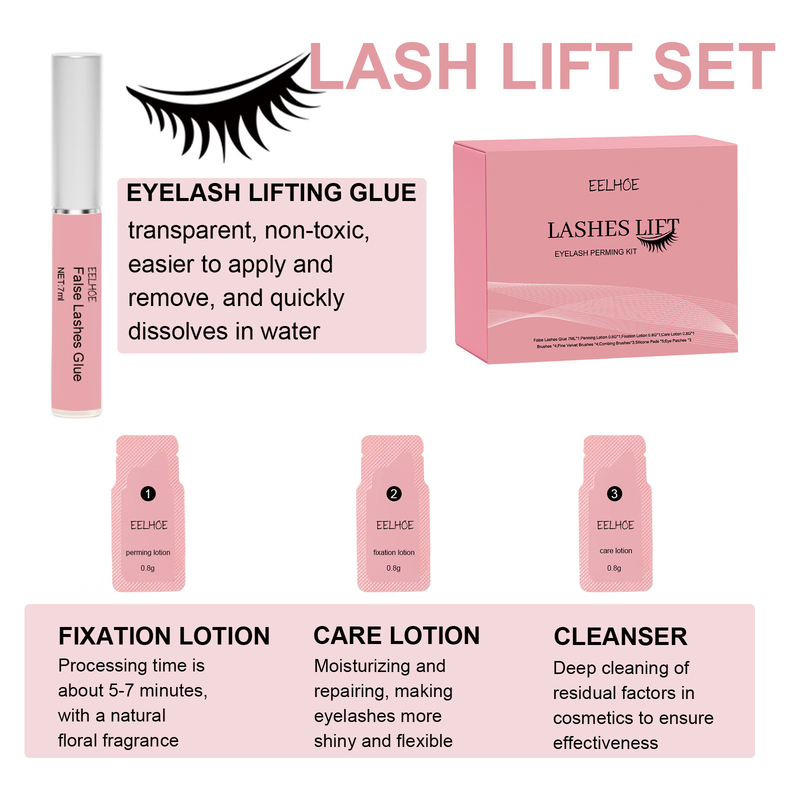 EELHOE Curling-Wimpern-Set. Natürliches, schönes, langes, dichtes und geschwungenes Wimpern-Set mit sanfter und nicht verschmierender Wirkung_voghion.com