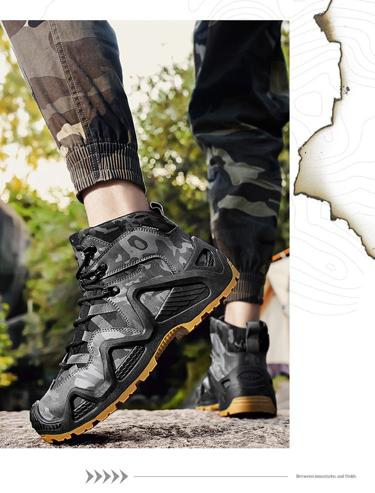 Scarponi da arrampicata alti da uomo, antiscivolo, per esterni, stivali da deserto con plateau di grandi dimensioni_voghion.com