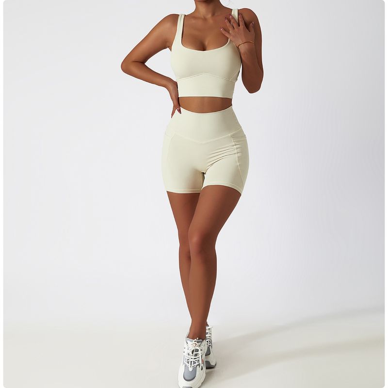 Ensemble de yoga respirant et à séchage rapide avec poche – Tenue de course et de fitness sans coutures pour femme_voghion.com