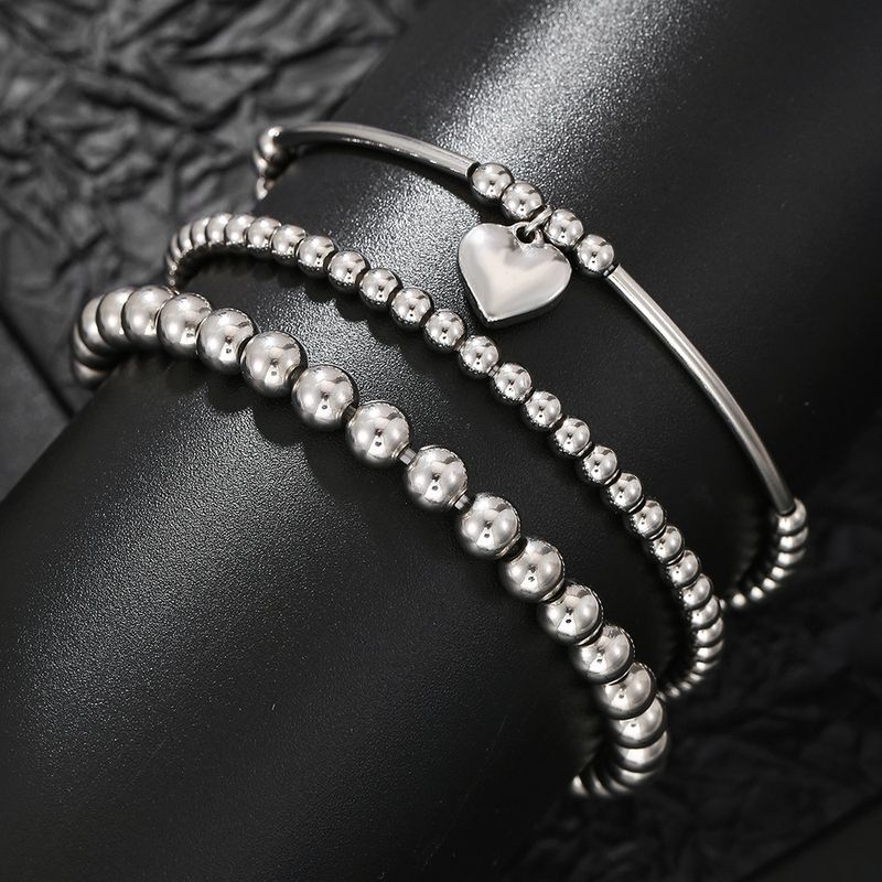 Braccialetto a forma di vento in metallo con ciondolo in acciaio inossidabile, per donna, dolce e fresco, con perline impilate_voghion.com