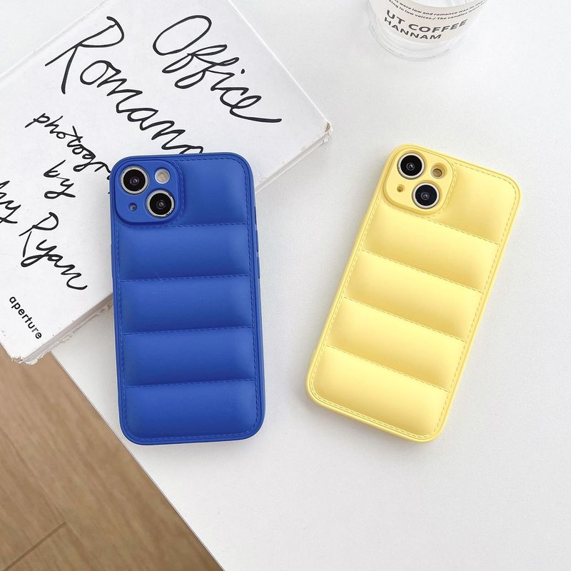 Suitable for iPhone 14 promax mobile phone case 15 Pro down jacket 11 air bag drop resistant 13 simple soft shell couple x_voghion.com