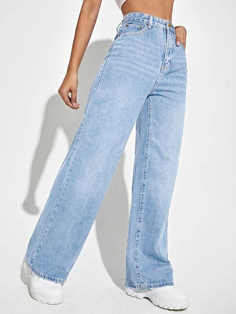Vêtements pour femmes nouveaux jeans droits pour femmes amples confortables décontractés polyvalents_voghion.com