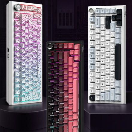K75pro Customizable Three-mode Mechanical Keyboard Side-printed Wireless Bluetooth Office Gaming E-sports Dedicated_voghion.com