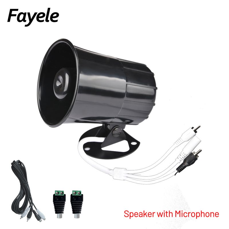 CCTV Überwachung 30W Lautsprecher Horn Mikrofon Mic Pickup für Hikvision Kamera DVR RCA DC12V Sicherheit Audio Surveillanc_voghion.com