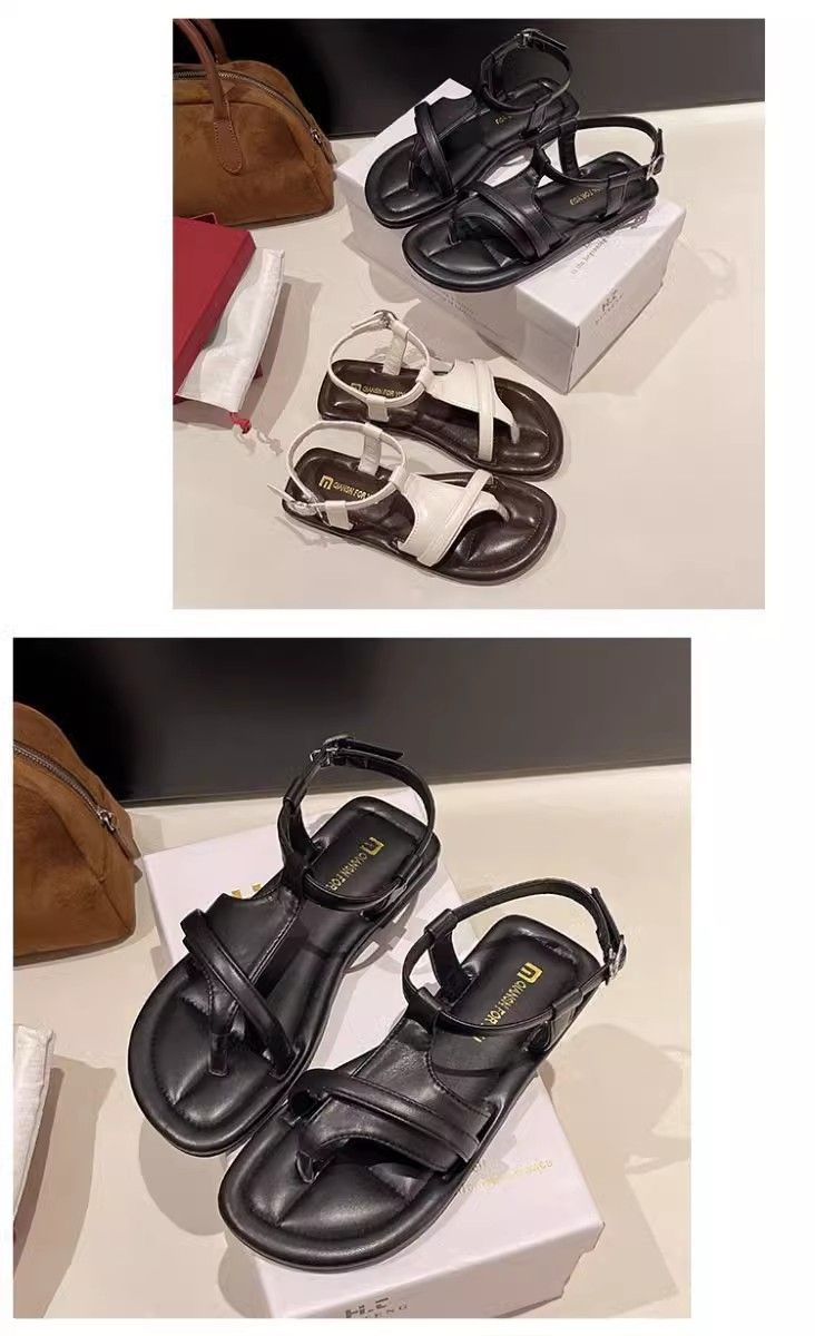 Niche Soft Sole Women's Roman Sandals 2025 Summer New Versatile Fashion Casual Toe Design Beach Shoes Wearable And Comfortable_voghion.com