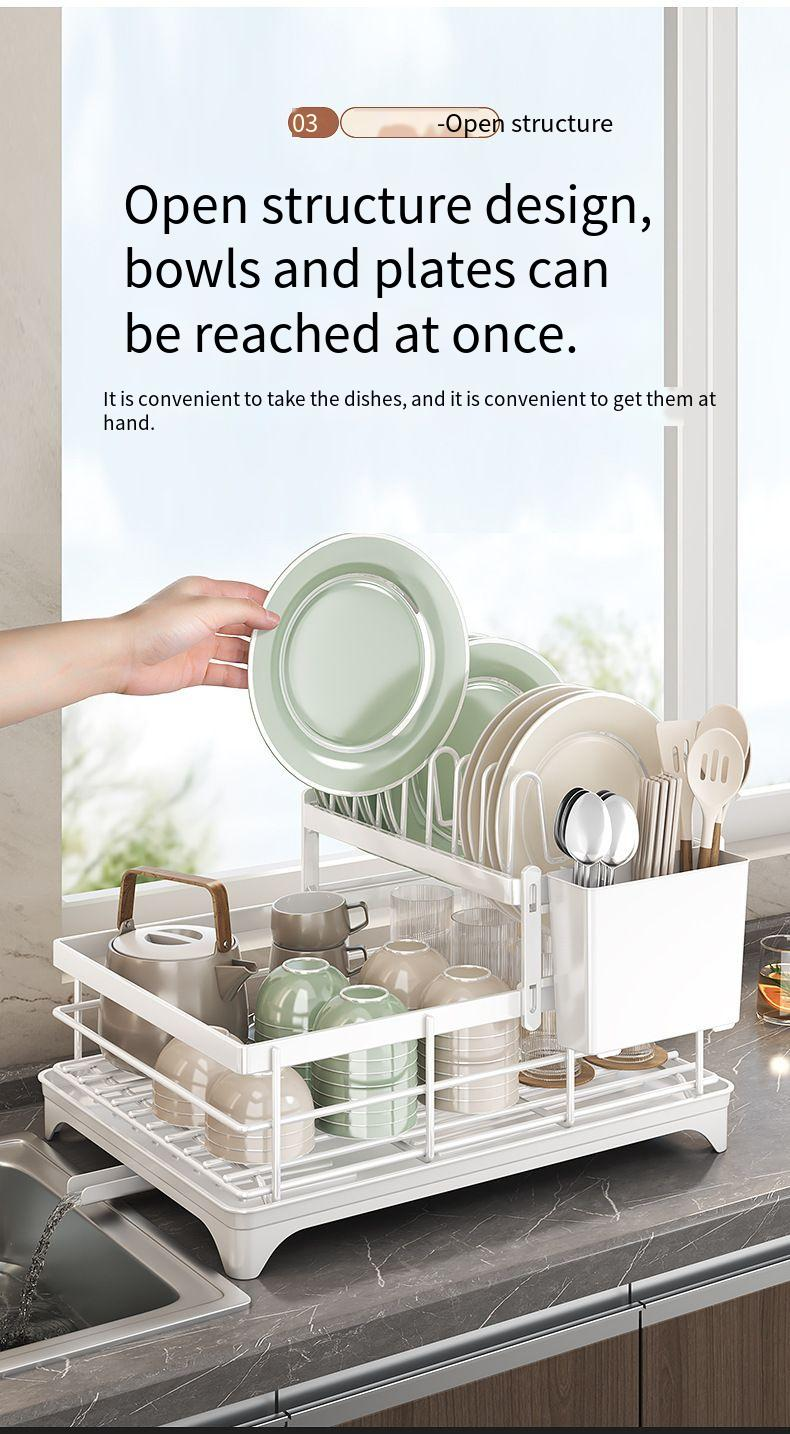 Küche Multifunktionale Schüssel Und Platte Abtropfen Gericht Lagerung Rack Arbeitsplatte Organizer Rotierenden_voghion.com