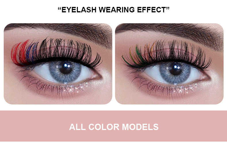 Barbe Colorful Eyelashes Russian Eyelashes Curl Naturally Thick Seven Pairs of Colored Eyelash_voghion.com