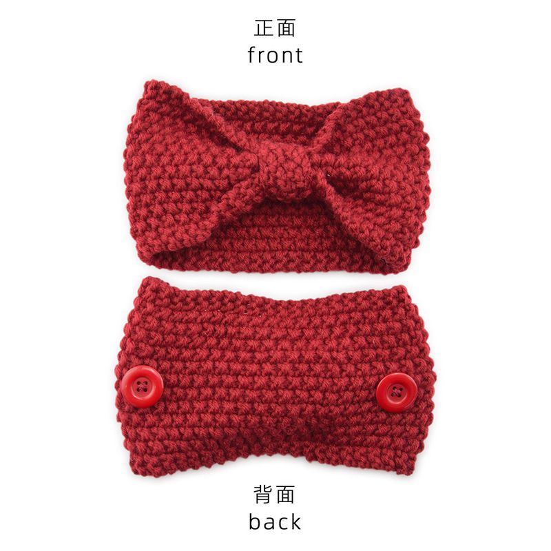 Mask Anti-Strangle Button Knitted Corn Kernel Bowknot Yarn Sports Ear Protection Headband_voghion.com