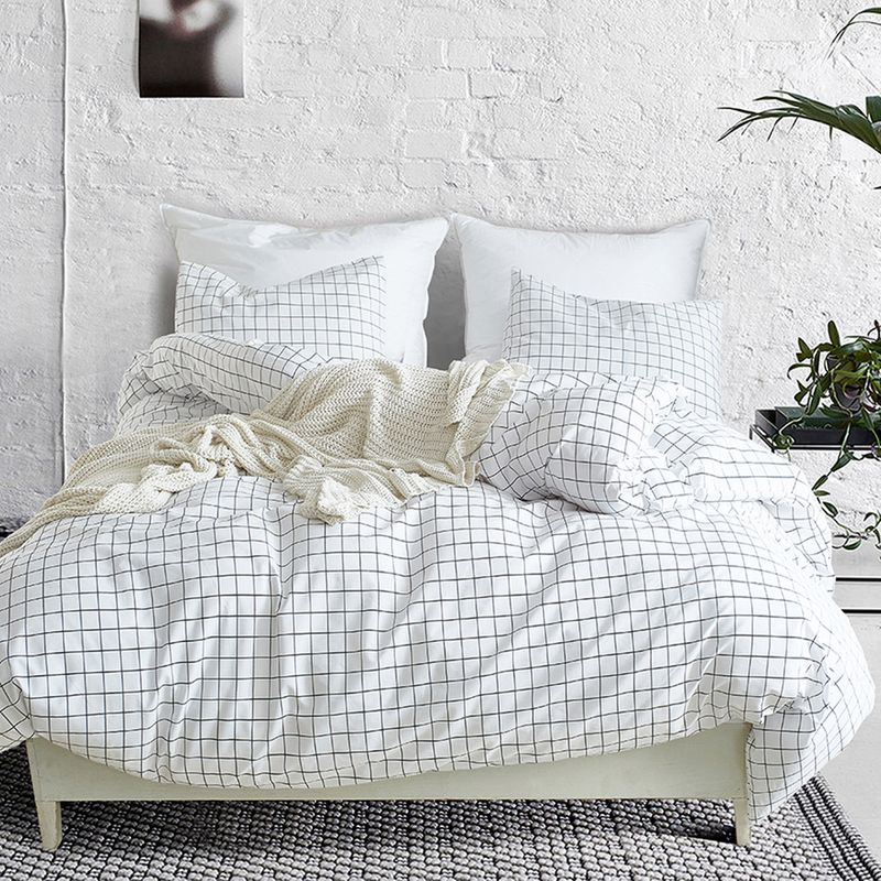 Luxuriöses Bettwäscheset mit Marmormuster im Bohème-Stil, drei- oder vierteilig, gesteppte, dicke Bettdecke aus Baumwolle für Doppelbetten_voghion.com