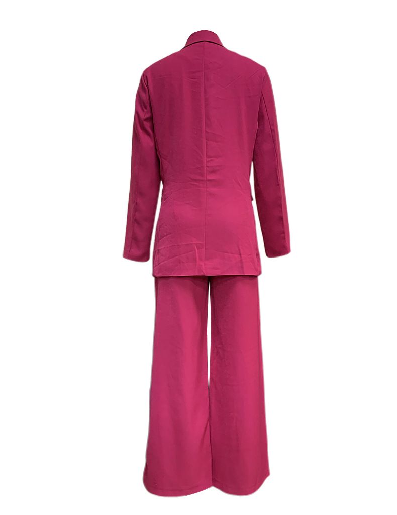 Damenmode Temperament Langarmanzug Gerade Hose Zweiteiliges Set_voghion.com