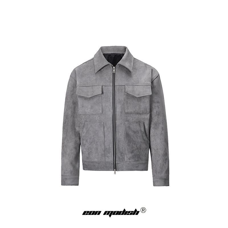 Eon Modish 25 Herbst Neuer Amerikanischer Stil Schlichter Hochwertiger Wildlederjackenmantel_voghion.com