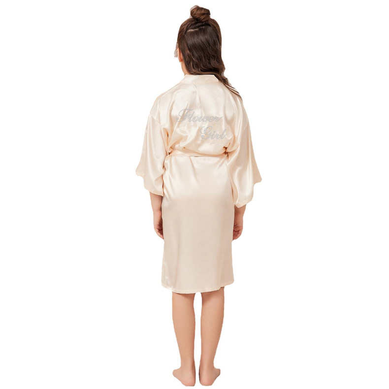 Women's clothing children's nightgown children's long hot diamond Flower Girl wedding flower girl cardigan diamond morning gown_voghion.com