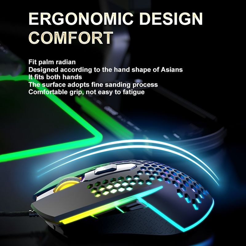 Xinweiqing X8 Wired Luminous DPI Adjustable 6 Buttons USB Optical Gaming Mouse for Computer_voghion.com