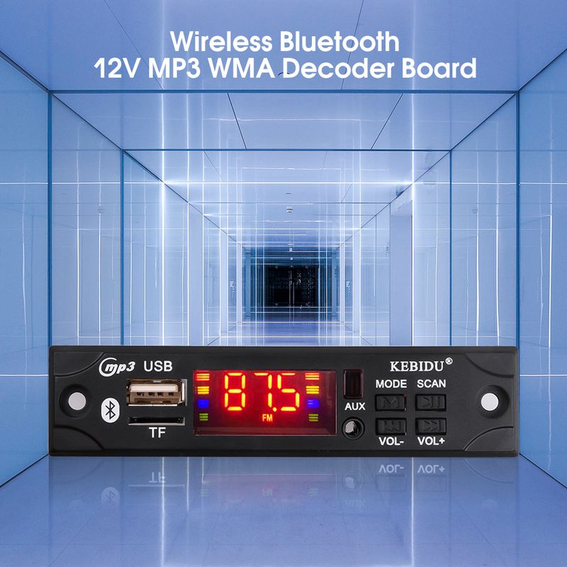 Kebidu Wireless Bluetooth 9V 12V WMA Decoder Board MP3 Player Audio USB TF FM Radio Module With Remote Control For Car_voghion.com