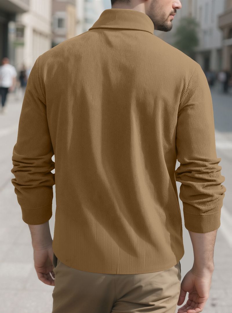 Lässige einfarbige Cord-Cardiganjacke mit Knöpfen, europäische und amerikanische Strickjacke_voghion.com