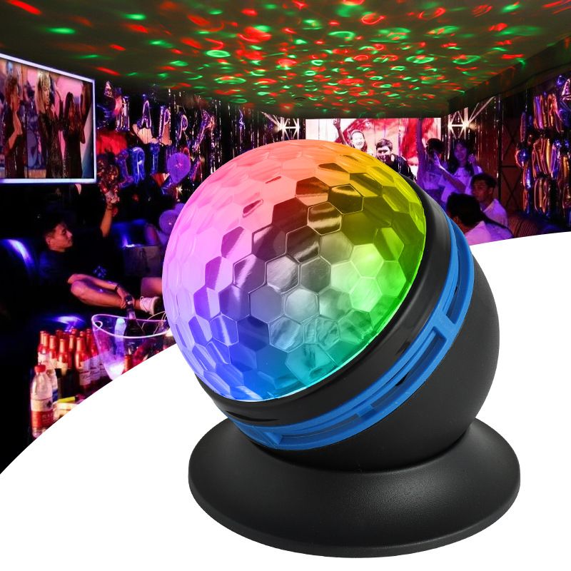 Luce professionale a sfera da discoteca rotante RGB - Luce per feste a LED a 16 colori attivata dal suono per KTV da interni, palcoscenici e decorazioni per la casa_voghion.com