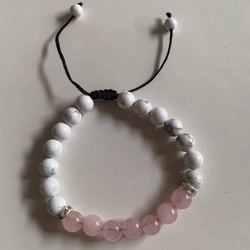 Armbänder aus importierten, rosafarbenen Türkisperlen für Kinder und Damen, handgefertigter Schmuck, Geschenke, handgefertigte Perlen im Großhandel_voghion.com