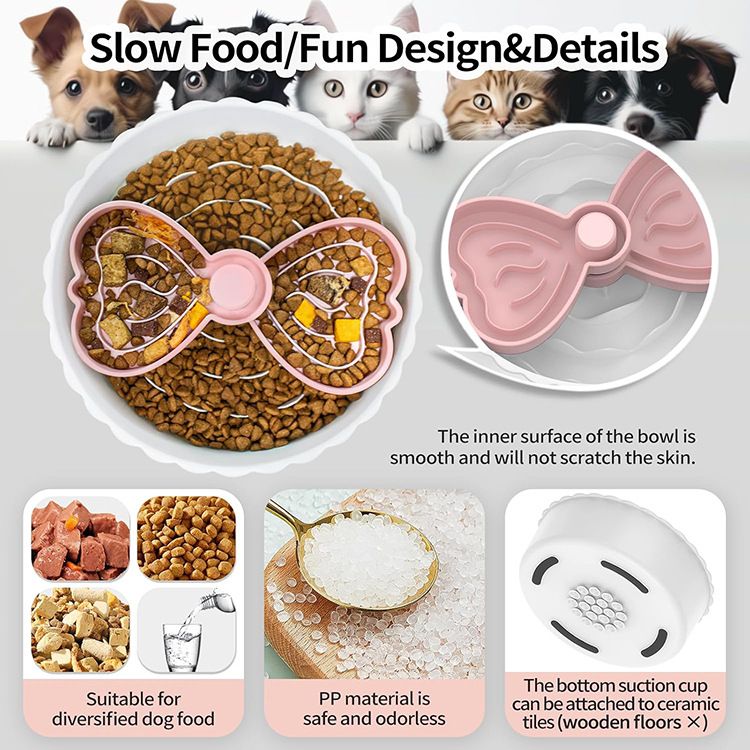 Cross-Border Lick Kunststoff-Katzennapf mit Saugnapf, Kippschutz und Erstickungsgefahr_voghion.com