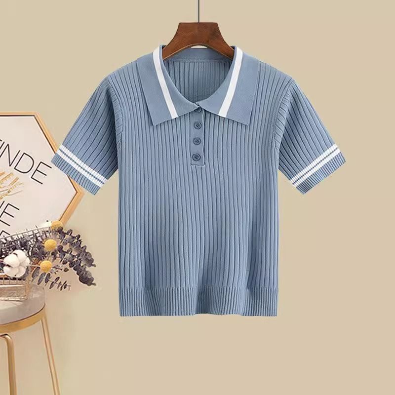Sieviešu apģērbs Vasaras viegls nobrieduša stila uzvalks sievietēm Jauns stils Temperaments Slim Niche Design Īsas piedurknes džinsa svārki Divdaļīgs uzvalks_voghion.com