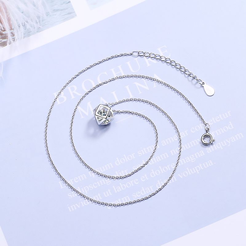 Ensemble Love Cube pour femme, collier en oxyde de zirconium, pendentif chaîne de clavicule_voghion.com