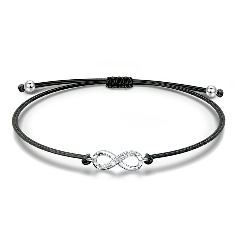 Pulseira da sorte feminina, presente de Natal, pulseira de liga da amizade, pulseira com pingente de anjo e diamante em aço trançado à mão_voghion.com