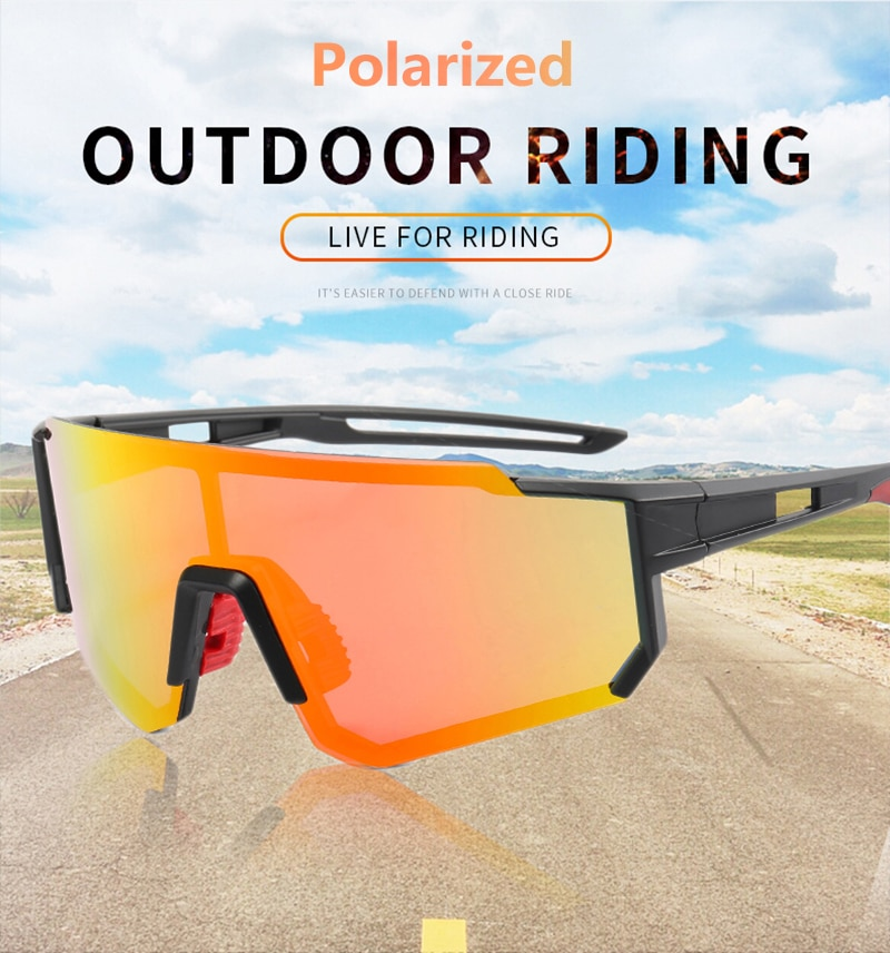 Meekleurende sportbril Heren Vrouw Gepolariseerde fietsbril Mountain MTB Fietsen UV400 zonnebril Fietsbril_voghion.com