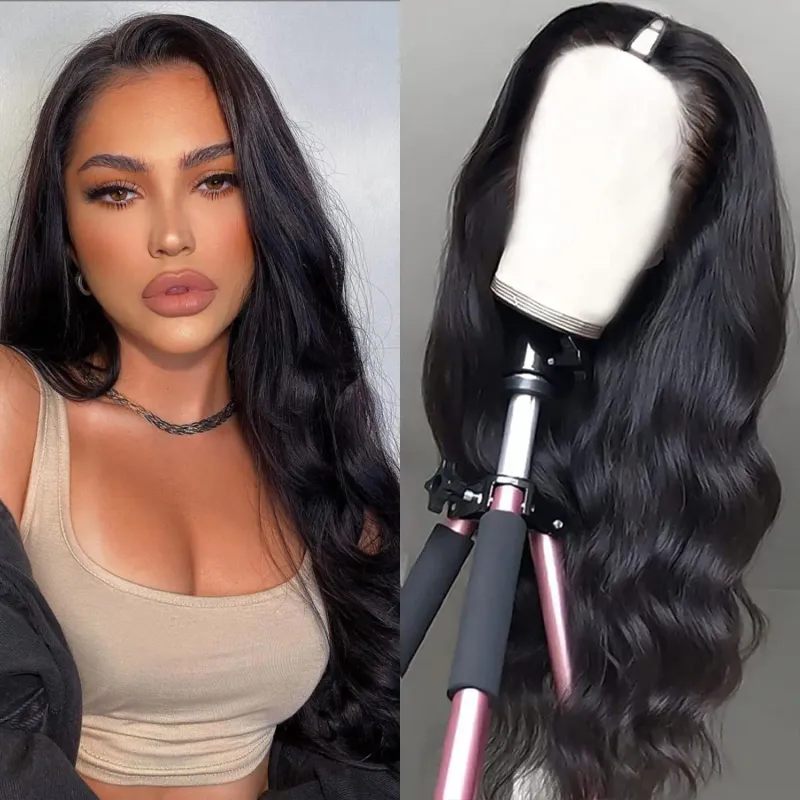 V Part Full Machine Body Wave Human Hair Wigs Remy Hair Brazilian Natural Color No Leave Out Upgrade Glueless Wigs 18-32 Inches_voghion.com