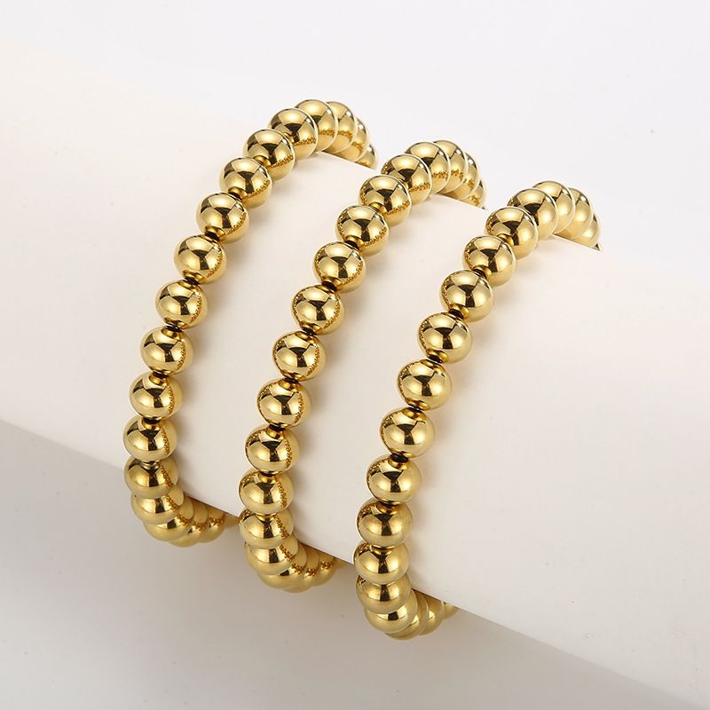 Gioielli da uomo e da donna, bellissimi braccialetti elastici con perline rotonde, bracciale fai da te alla moda e reattivo._voghion.com